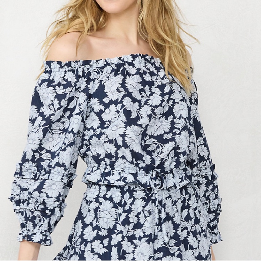 LC Lauren Conrad Off-the-Shoulder Puff Sleeve Top Size XXL
